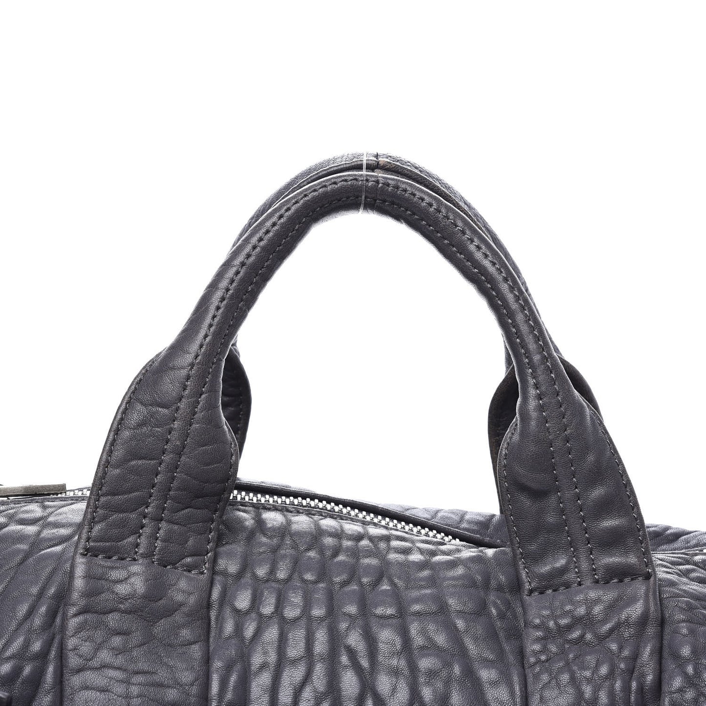 Pebbled Lambskin Rocco Tundra Silver Hardware