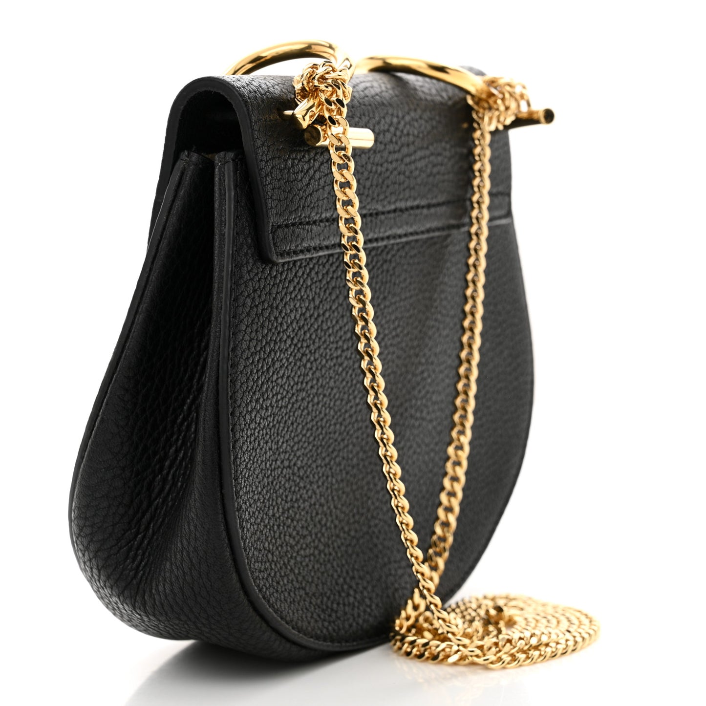Grained Lambskin Mini Drew Shoulder Bag Black