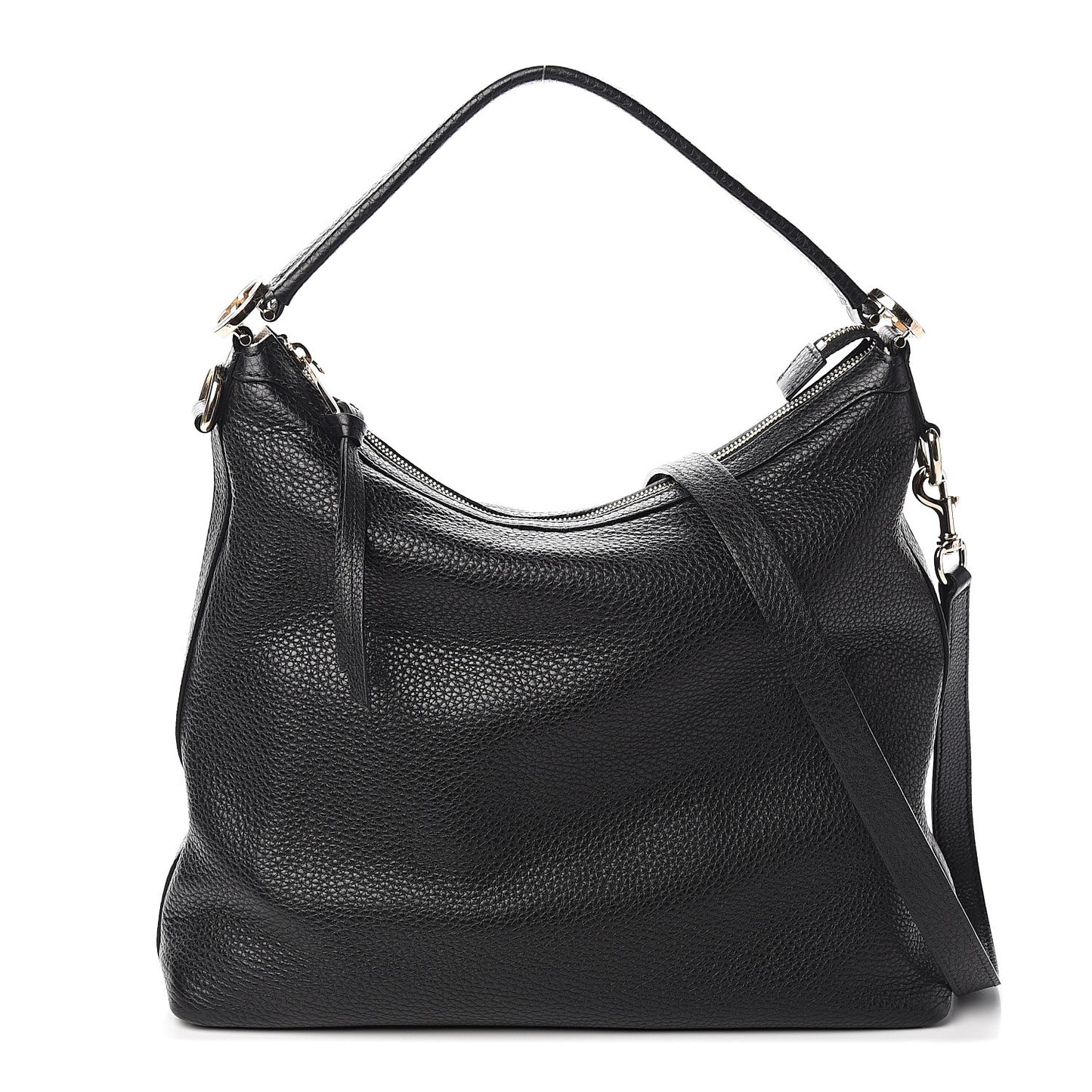 Pebbled Calfskin Small Miss GG Hobo Black