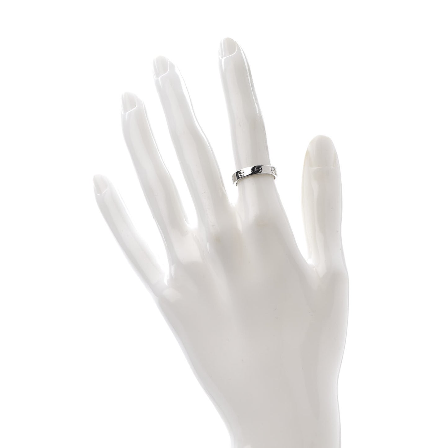 18K White Gold 3.5mm LOVE Wedding Band Ring 49 4.75