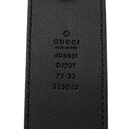 Gucci Textured Calfskin Double G 40mm Belt 75 30 Black 3 of 5