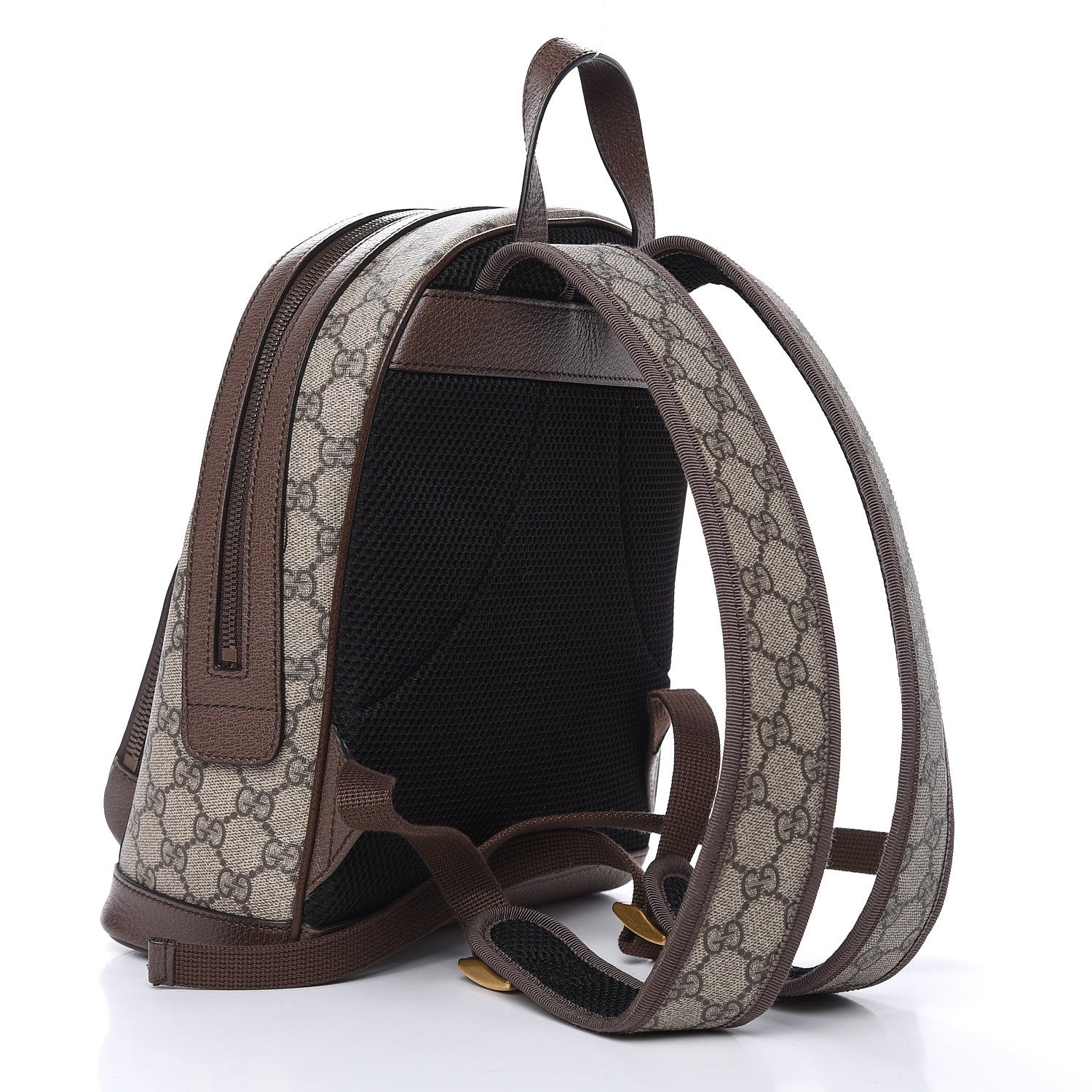 Gucci GG Supreme Monogram Calfskin Web Small Ophidia Day Backpack Beige Ebony New Acero 3 of 11