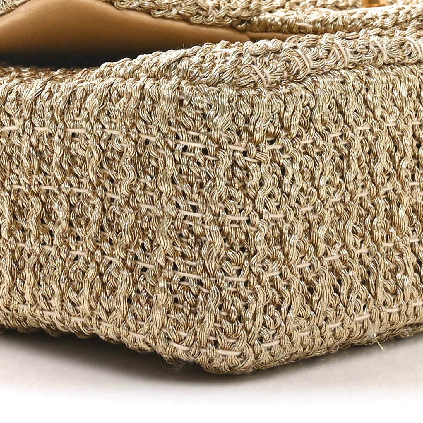Metallic Woven Fabric Mini Rectangular Flap Gold