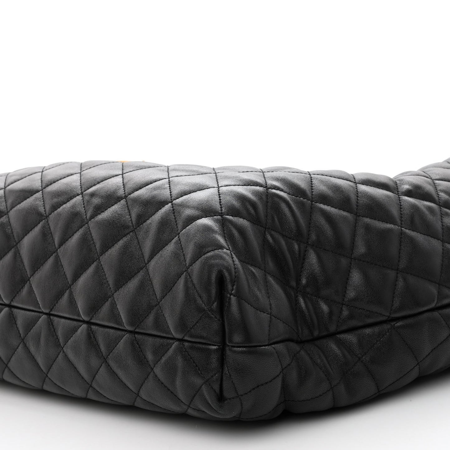 Lambskin Quilted Maxi Icare Shopping Tote Black