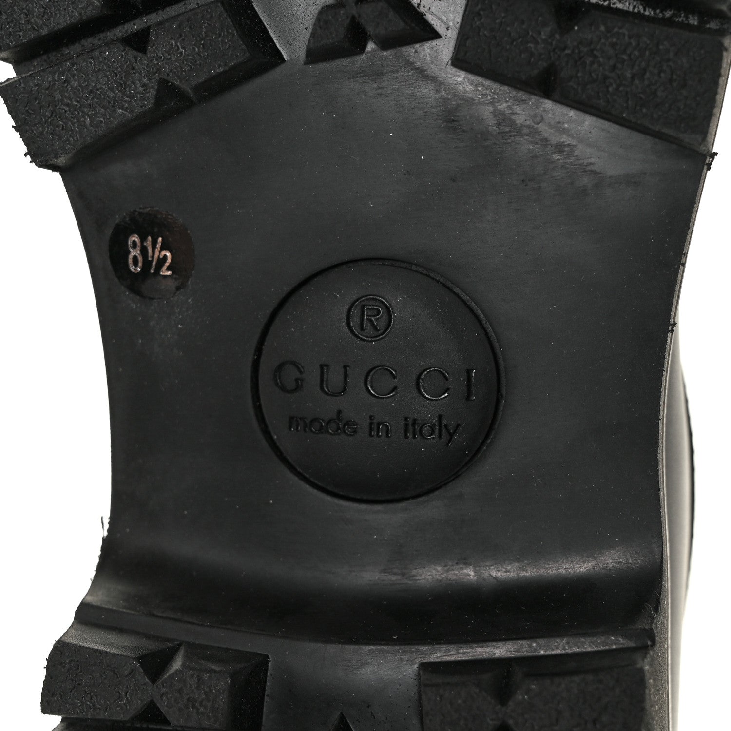 Gucci Cirano Lux Web Mens Horsebit Lug Sole Loafers 8.5 Black 6 of 9