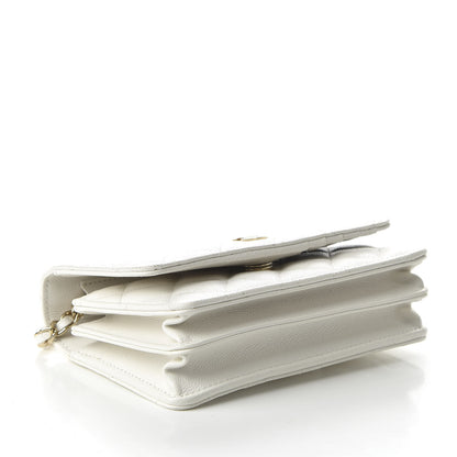 Chanel Caviar Quilted Mini Wallet On Chain WOC White 4 of 11
