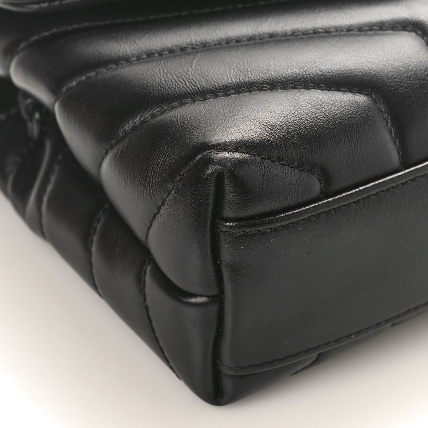 Calfskin Y Quilted Monogram Monochrome Toy Loulou Crossbody Bag Black