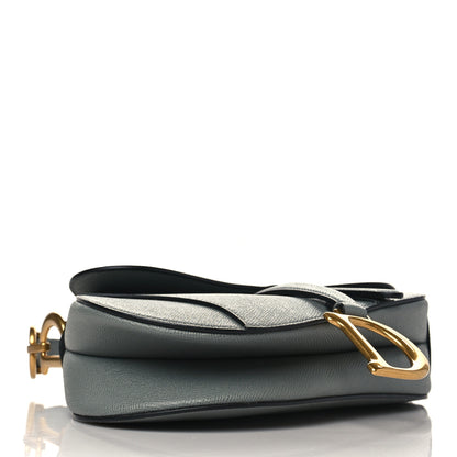 Christian Dior Grained Calfskin Saddle Bag Grey Stone 4 of 9