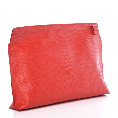 Loewe Calfskin Linen Embossed Large T Pouch Primary Red 3 of 8
