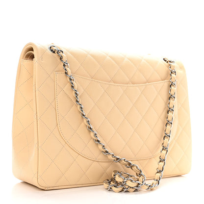 Chanel Caviar Quilted Maxi Double Flap Beige 2 of 9