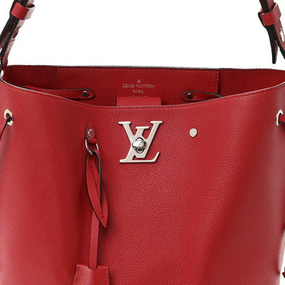 Louis Vuitton Calfskin Lockme Bucket Rubis 8 of 12