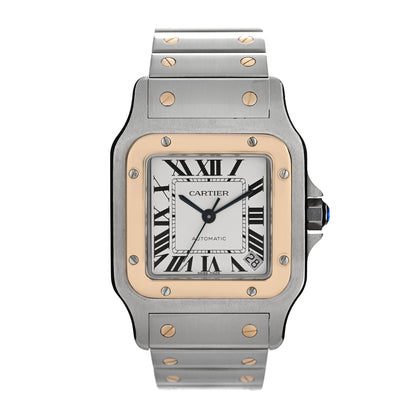 Cartier Stainless Steel 18K Yellow Gold 32mm Santos De Cartier Galbee Automatic Watch 1 of 4