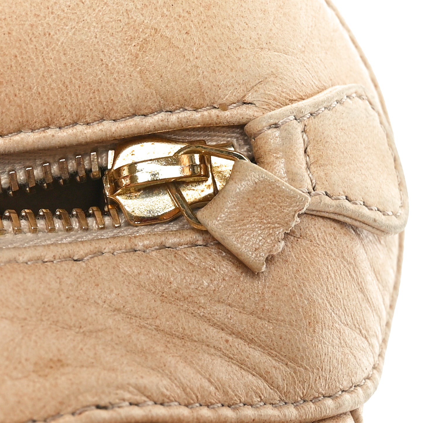 Lambskin Bubble Quilt Bowler Beige