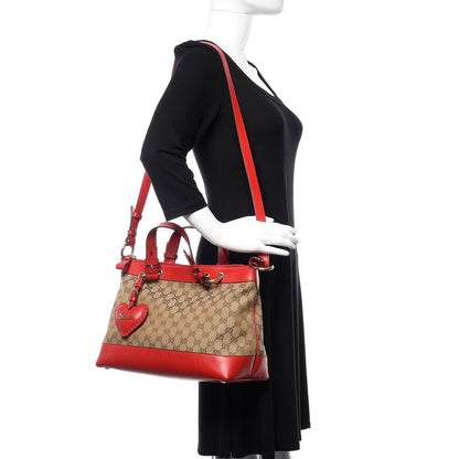 Gucci Monogram Valentine Tote Red 2 of 10