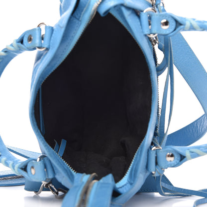Balenciaga Agneau Classic Silver Hardware Mini City Bleu Azur Clair 5 of 10