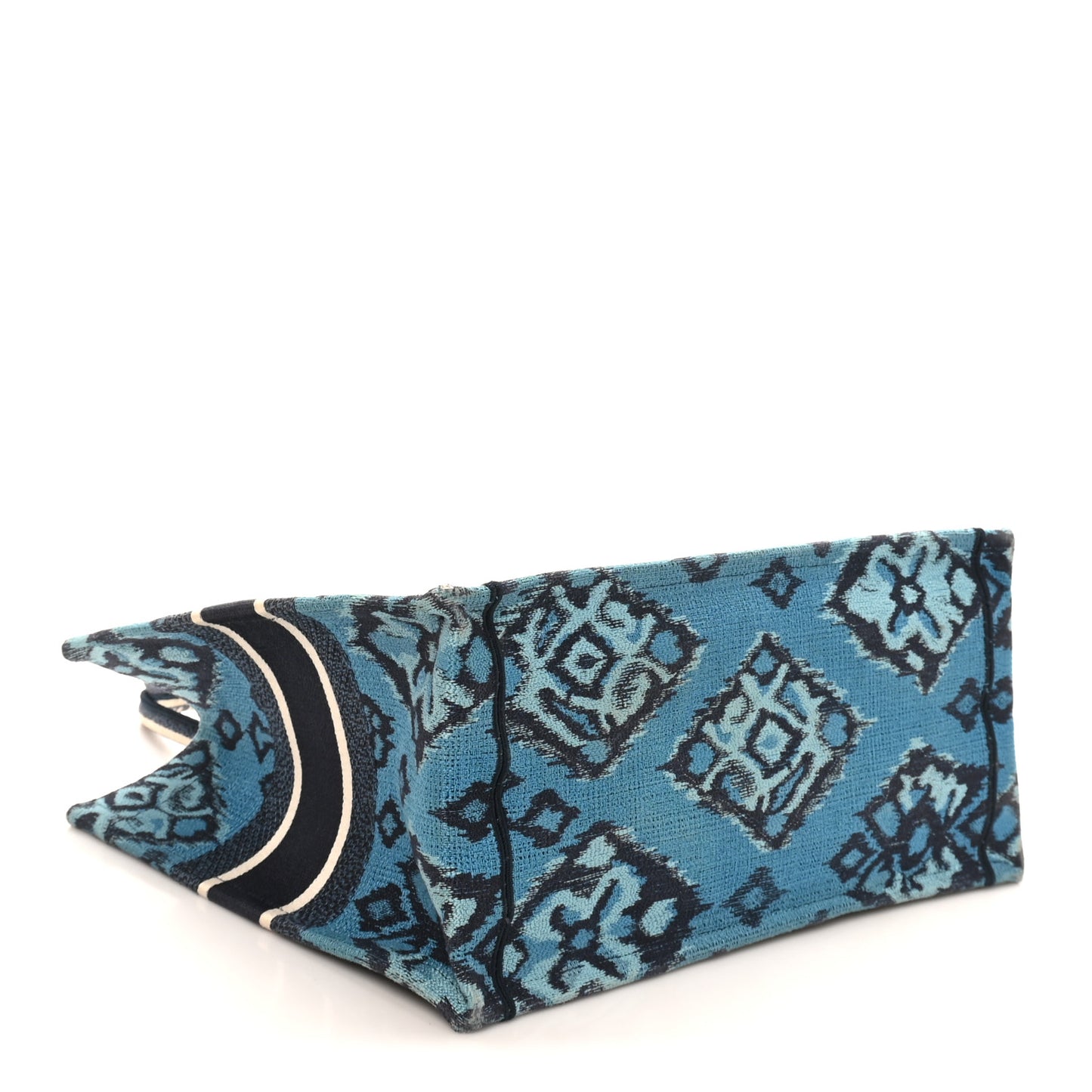 Canvas Embroidered Paisley Medium Book Tote Blue Multicolor