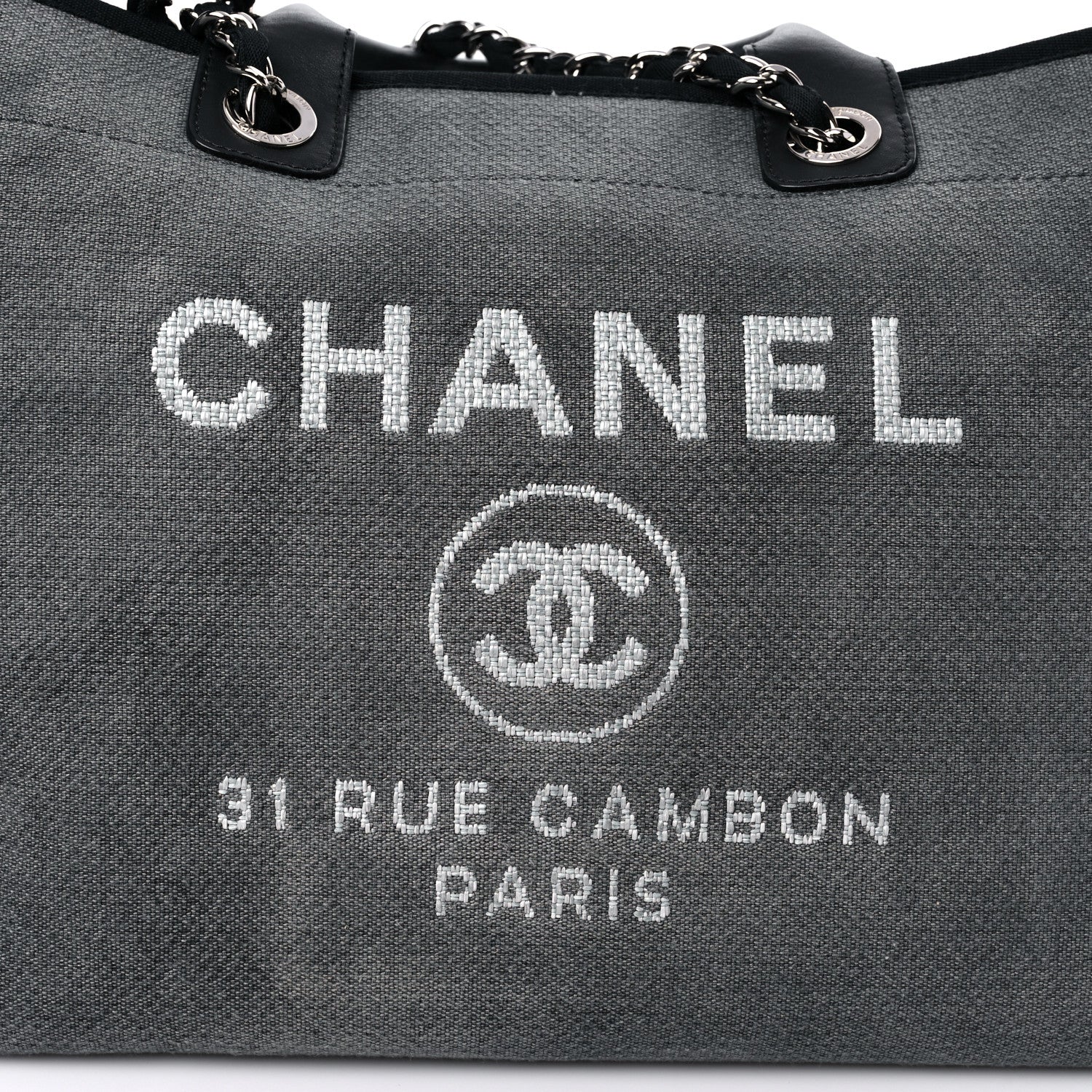 Chanel Canvas Medium Deauville Tote Grey 12 of 14