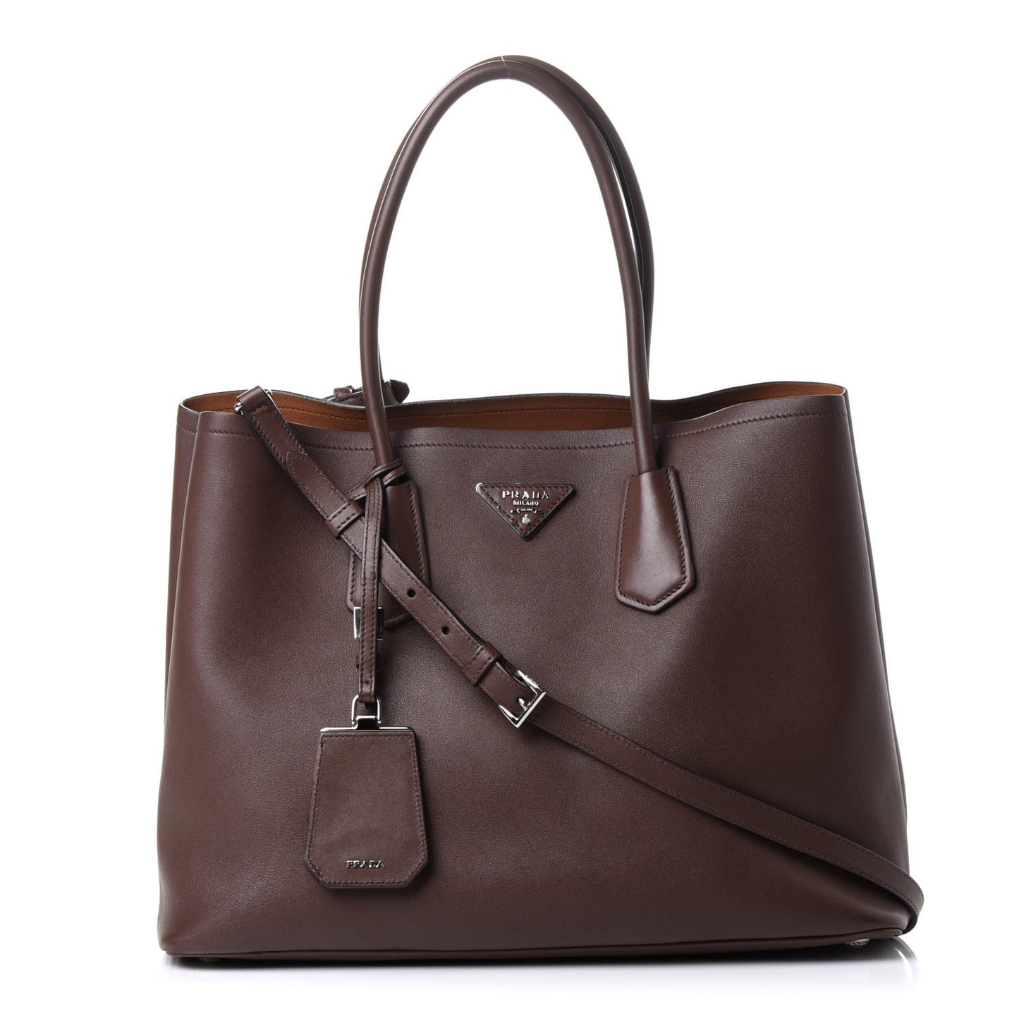 Saffiano Cuir Small Double Bag Cacao