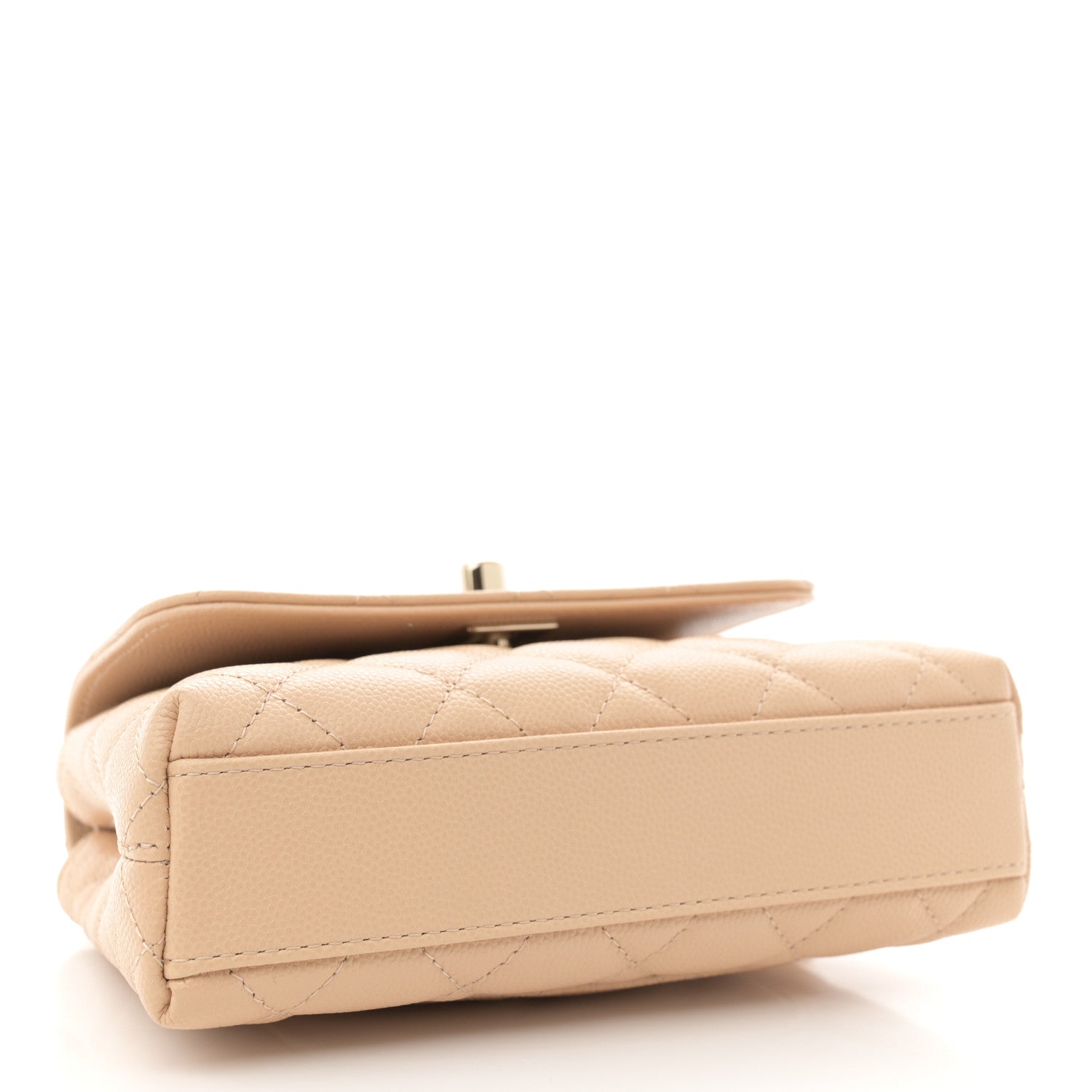Chanel Caviar Quilted Coco Handle Clutch With Chain Beige 4 of 11