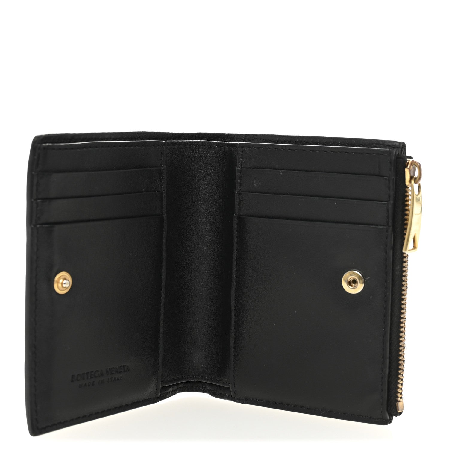 Bottega Veneta Nappa Intrecciato Bifold Zip Wallet Black 5 of 8