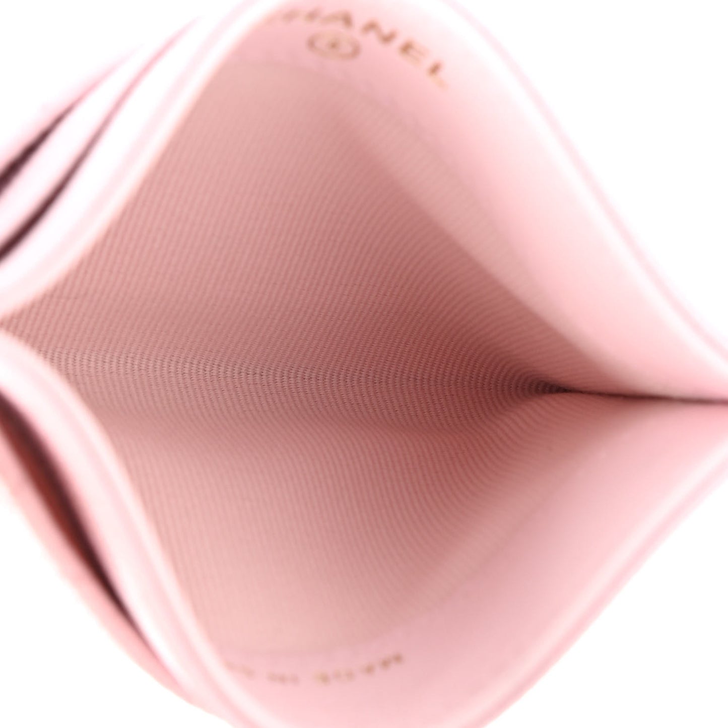 Caviar Quilted Card Holder Light Pink