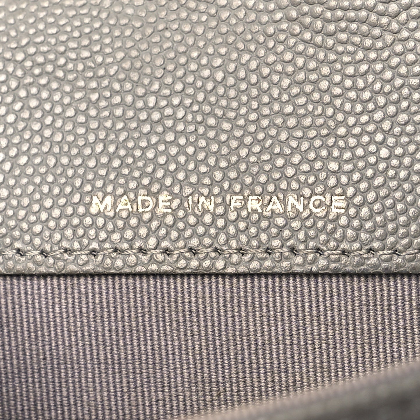 Caviar Quilted Flap Card Holder Wallet Dark Grey