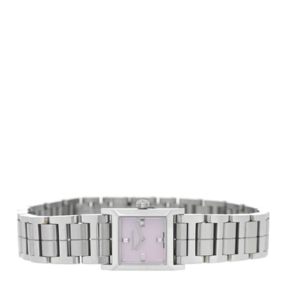 Tiffany Stainless Steel Diamond Pink Mother of Pearl 16mm 1837 Makers Square Quartz Watch 2 of 5