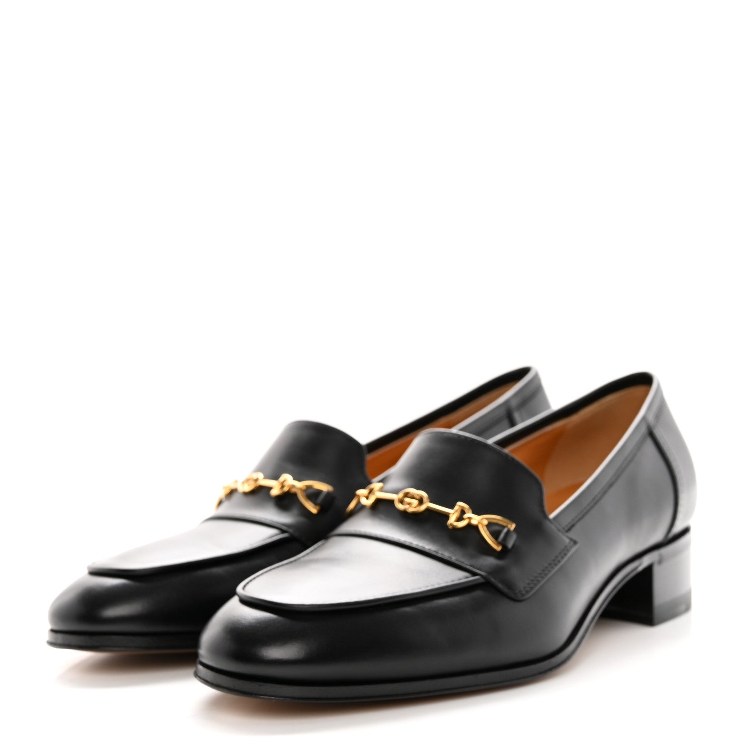 Gucci Jakarta Calfskin Womens Interlocking G Horsebit Loafers 35 Black 3 of 13