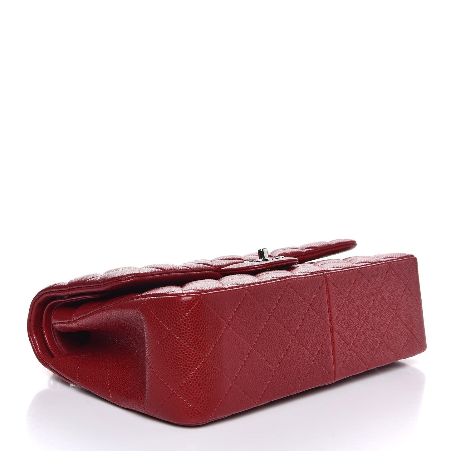 Caviar Quilted Jumbo Double Flap Red