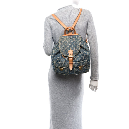Louis Vuitton Denim Sac a Dos Backpack GM Blue 2 of 9