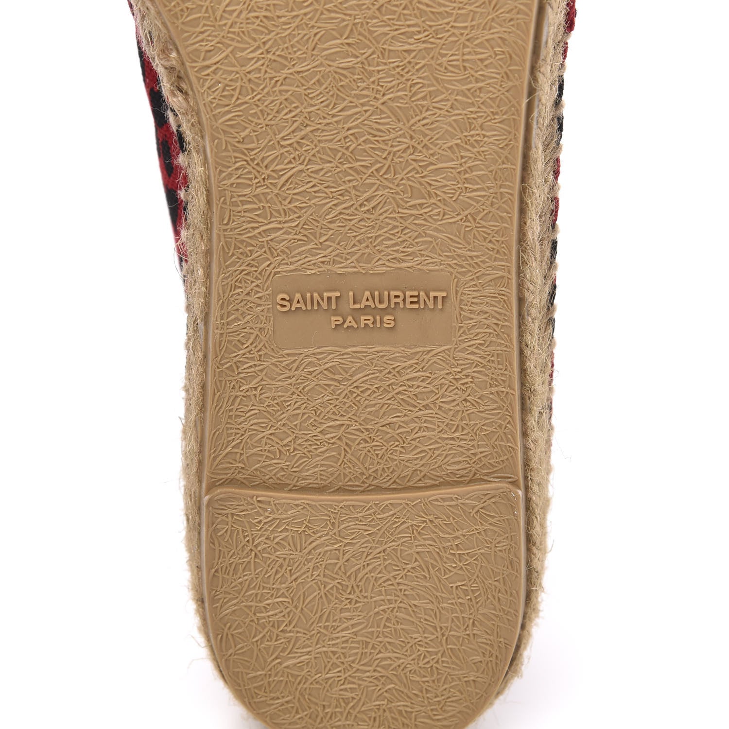 Saint Laurent Canvas Leopard Print Espadrilles 37.5 Red Black 6 of 11