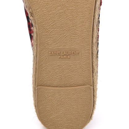 Saint Laurent Canvas Leopard Print Espadrilles 37.5 Red Black 6 of 11