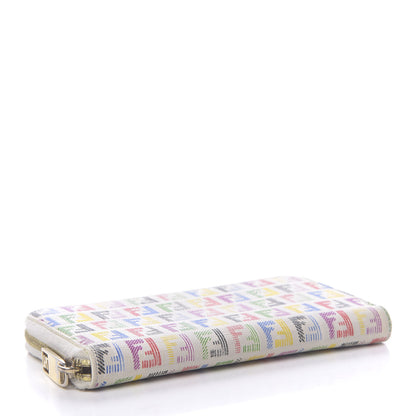 Fendi Zucchino Spalmati FF Multicolor Zip Around Wallet White Multicolor 4 of 7
