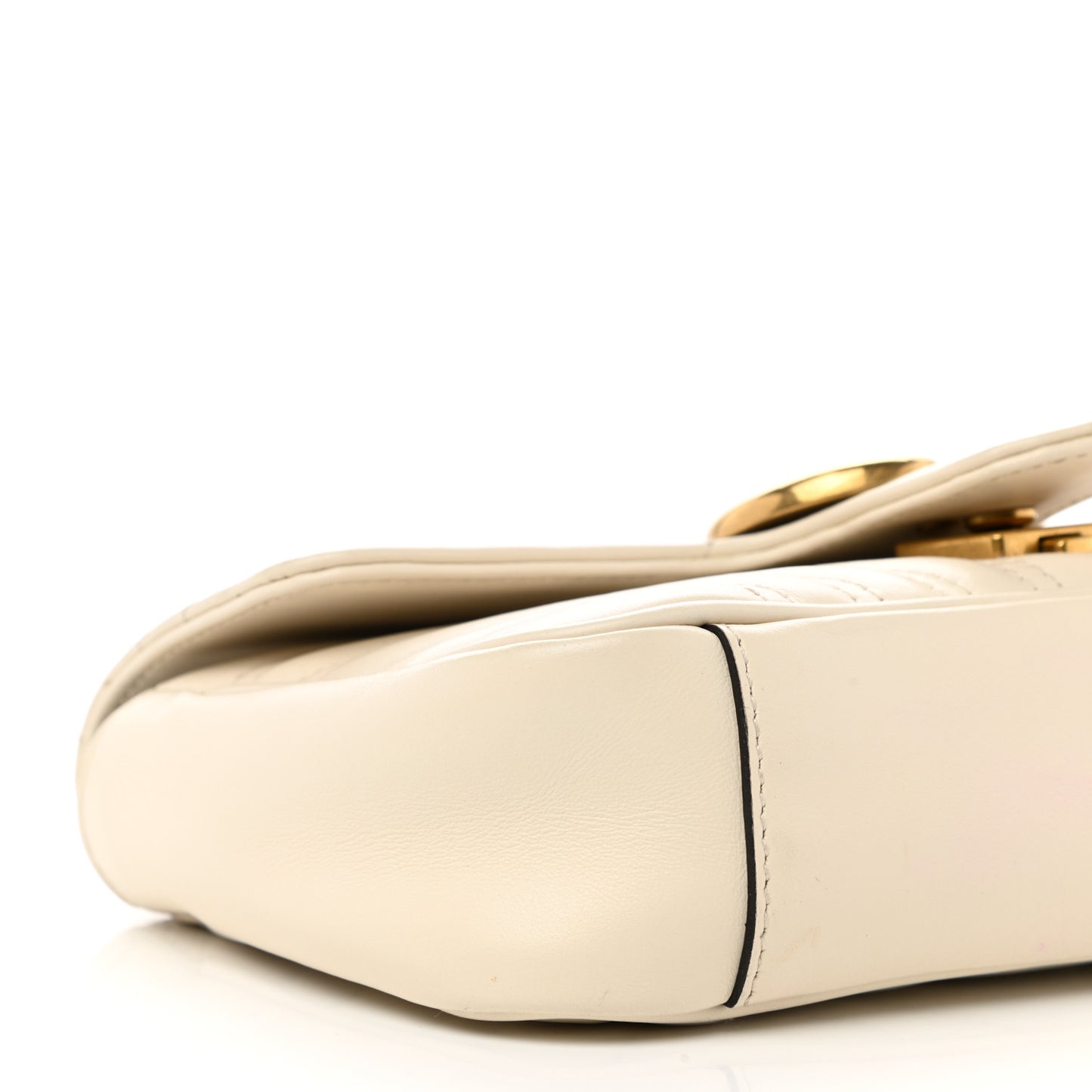 Calfskin Matelasse Mini GG Marmont Shoulder Bag White
