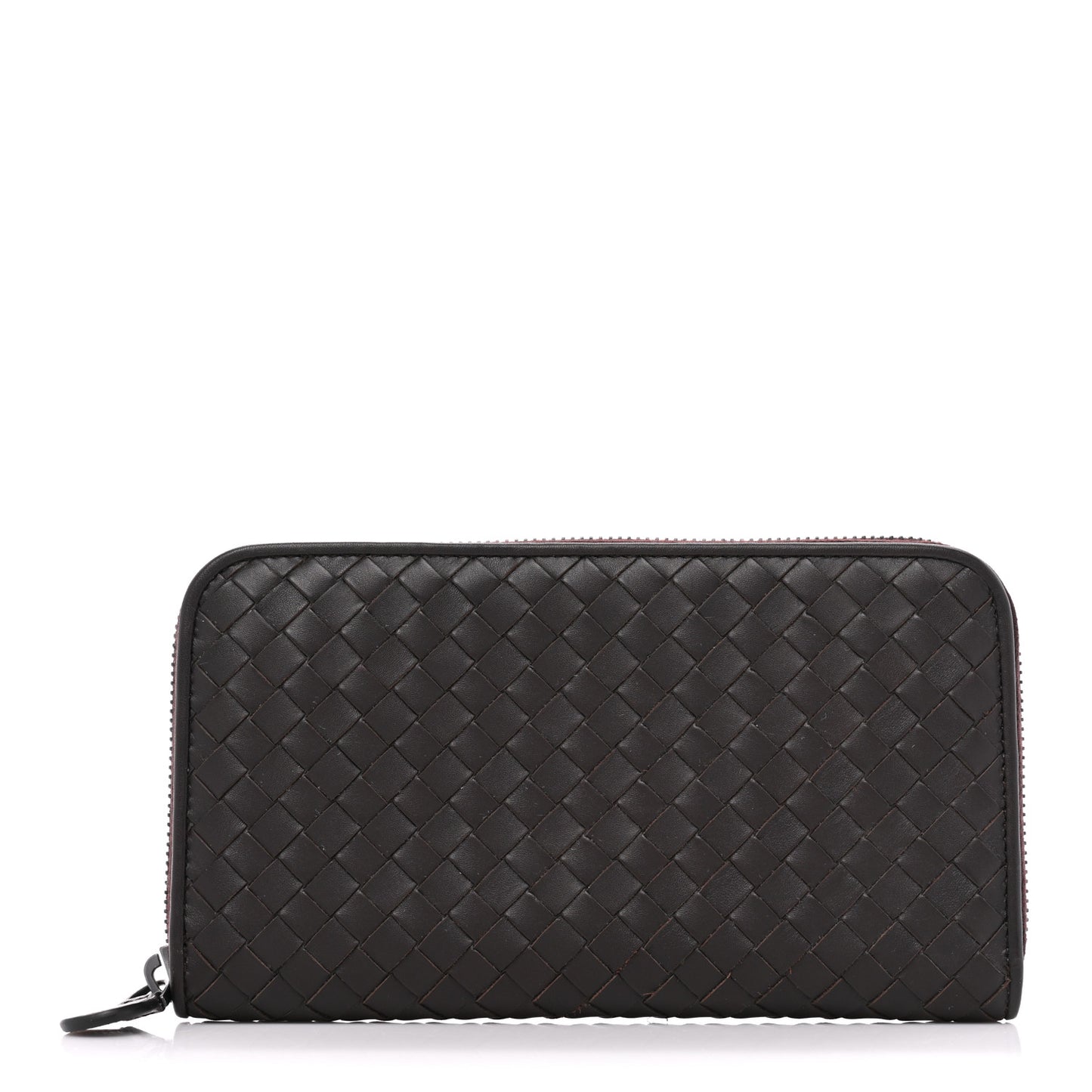 Nappa Intrecciato Zip Around Wallet Aubergine