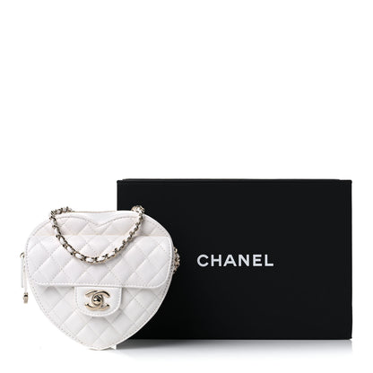 Chanel Lambskin Quilted CC In Love Heart Bag White 10 of 10