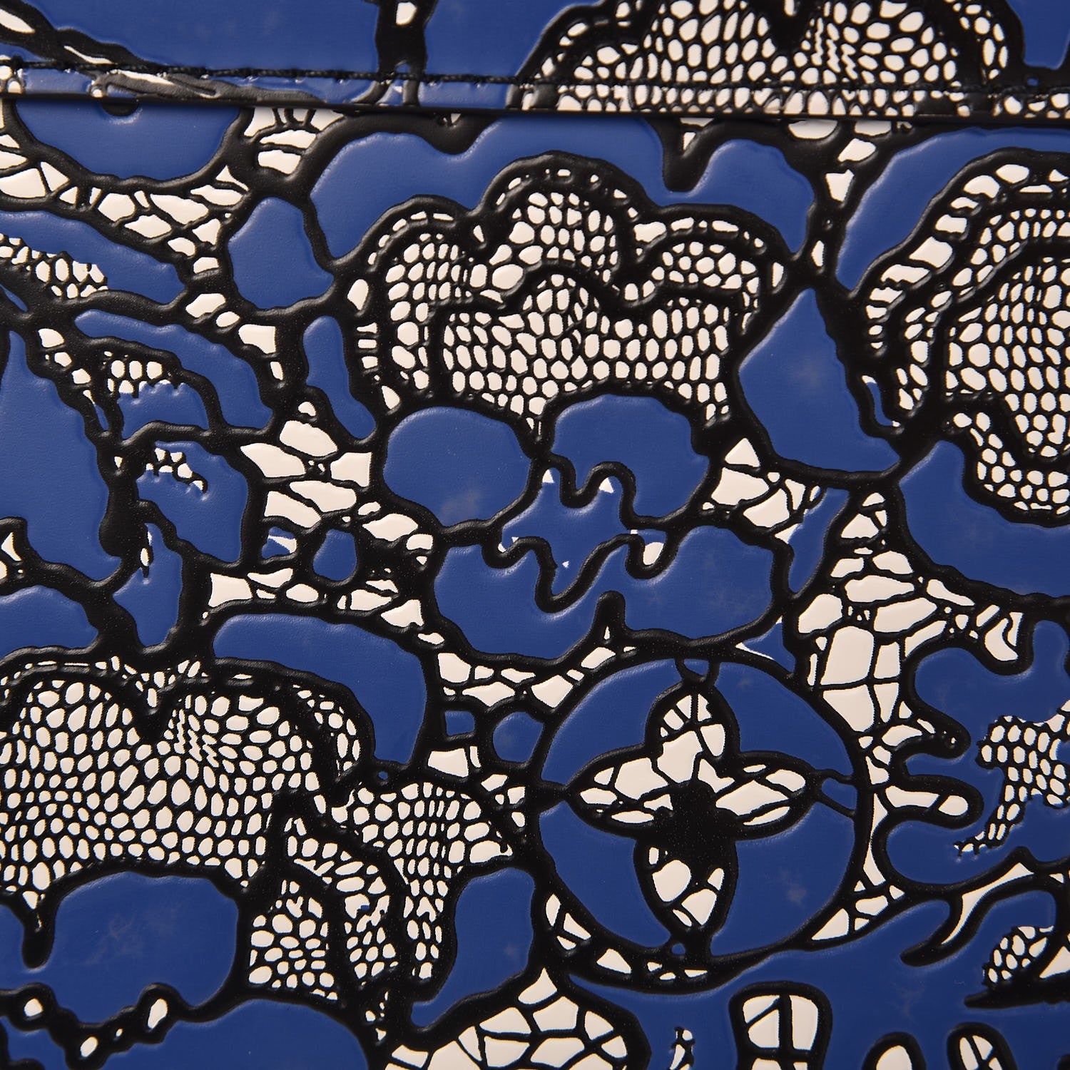 Louis Vuitton Calfskin Printed Twist Shoulder Bag MM Blue Black 8 of 9