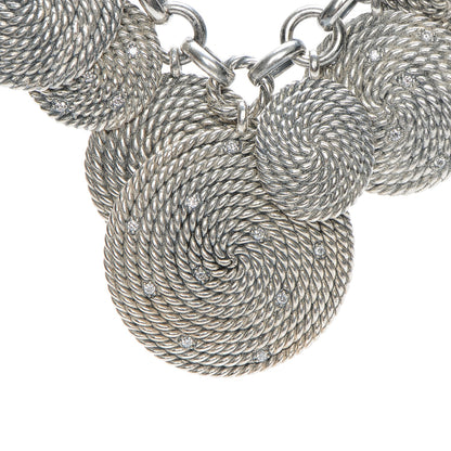 David Yurman Sterling Silver Diamond 32mm Cable Coil Necklace 3 of 6