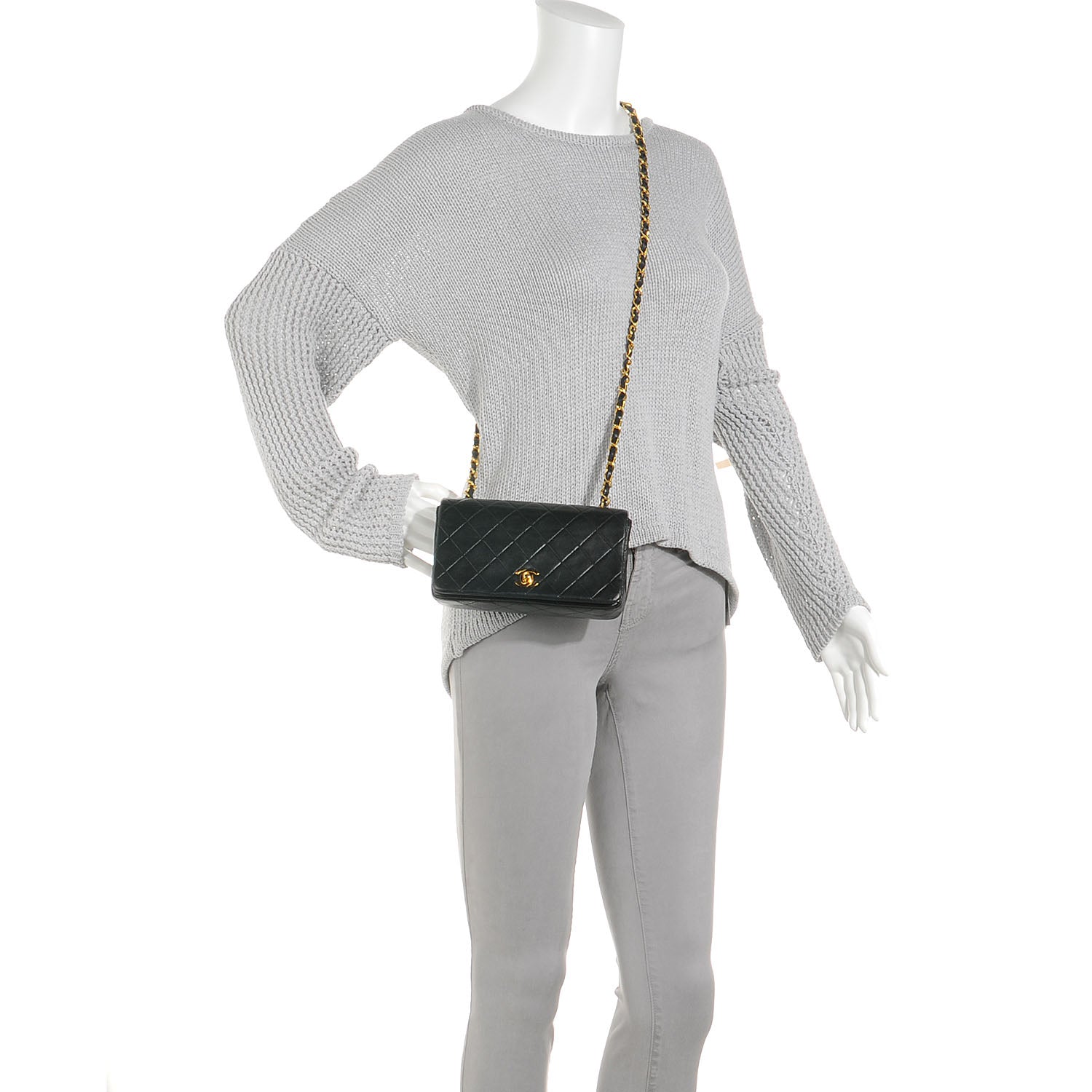 Chanel Lambskin Quilted Mini Flap Black 2 of 7