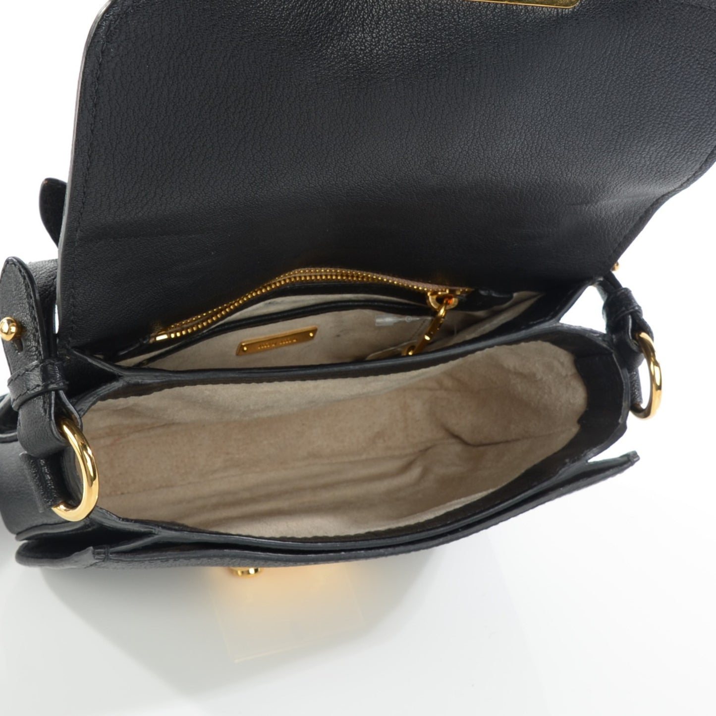 Goatskin Madras Mini Crossbody Bag Nero Black
