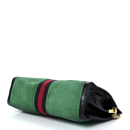 Gucci Suede Patent Web Medium Ophidia Chain Shoulder Bag New Shamarock Black 10 of 15