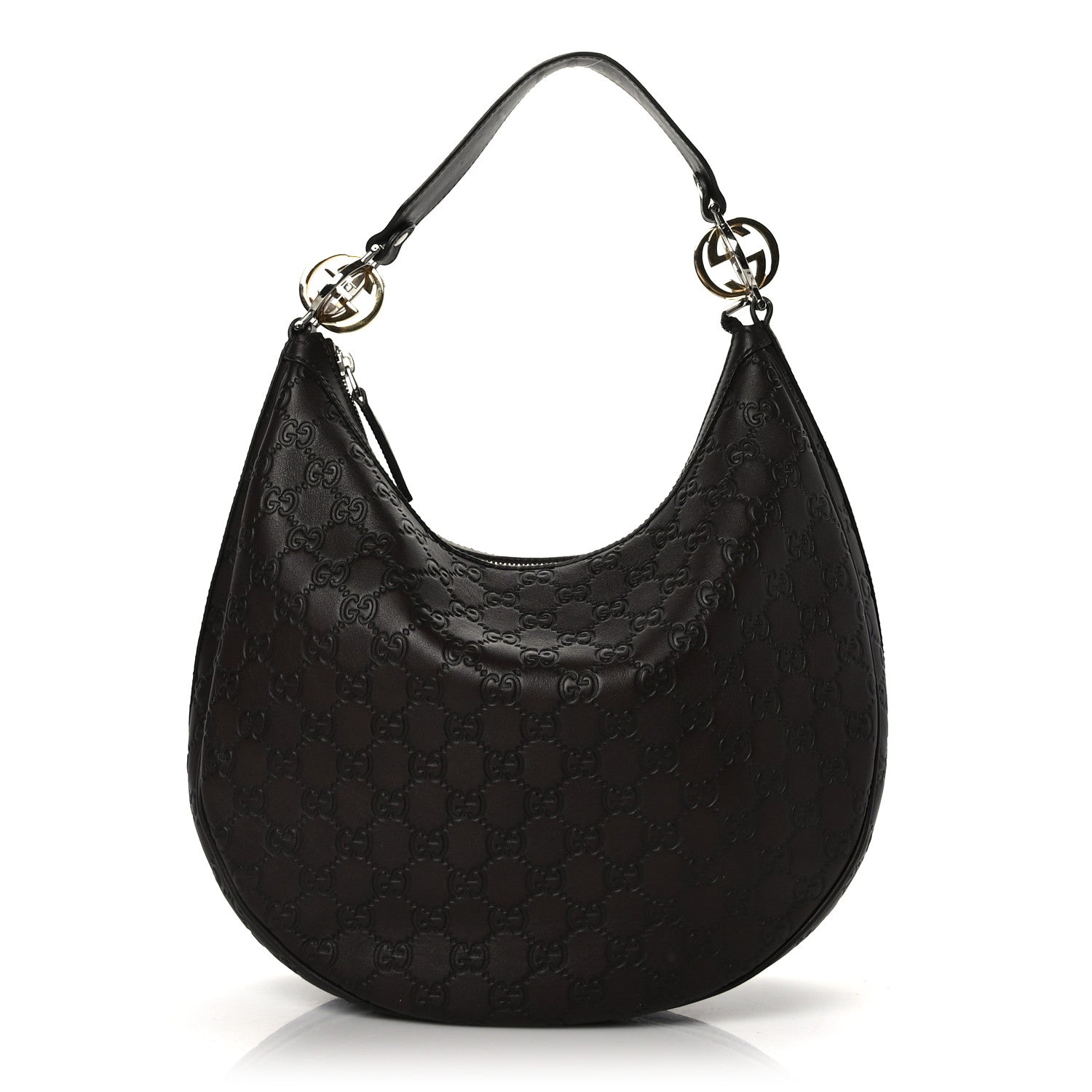 Gucci Guccissima Medium GG Twins Hobo Dark Brown 1 of 9