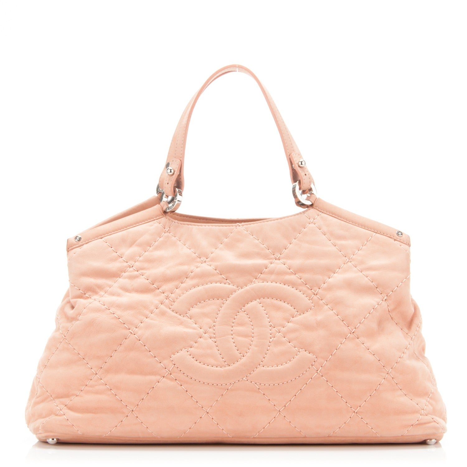 Chanel Iridescent Calfskin Quilted Small Sea Hit Tote Pink 1 of 11