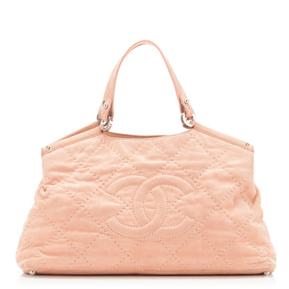 Chanel Iridescent Calfskin Quilted Small Sea Hit Tote Pink 1 of 11