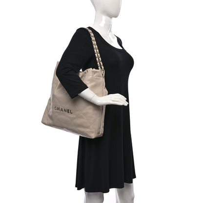 Chanel Shiny Calfskin Quilted Chanel 22 Ecru 3 of 10