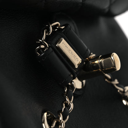 Chanel Lambskin Quilted Small Duma Drawstring Backpack Black 11 of 13
