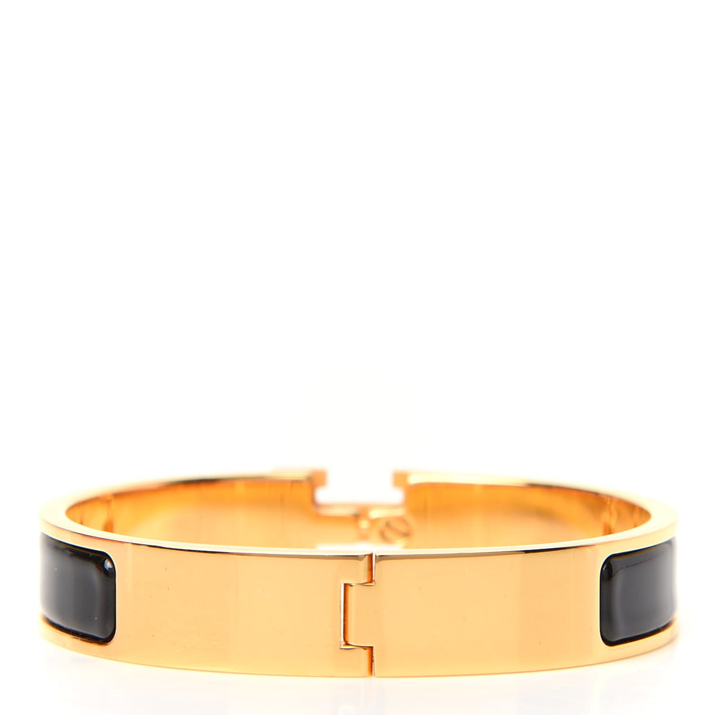 Enamel Narrow Clic Clac H Bracelet PM Black