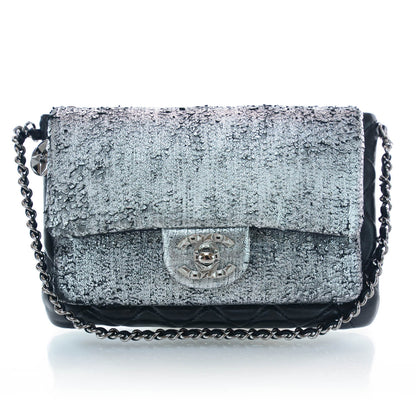 Chanel Lambskin Mineral Nights Wristlet Silver Black 1 of 11