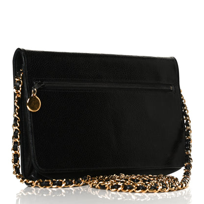 Chanel Caviar Timeless CC Wallet On Chain WOC Black 3 of 15