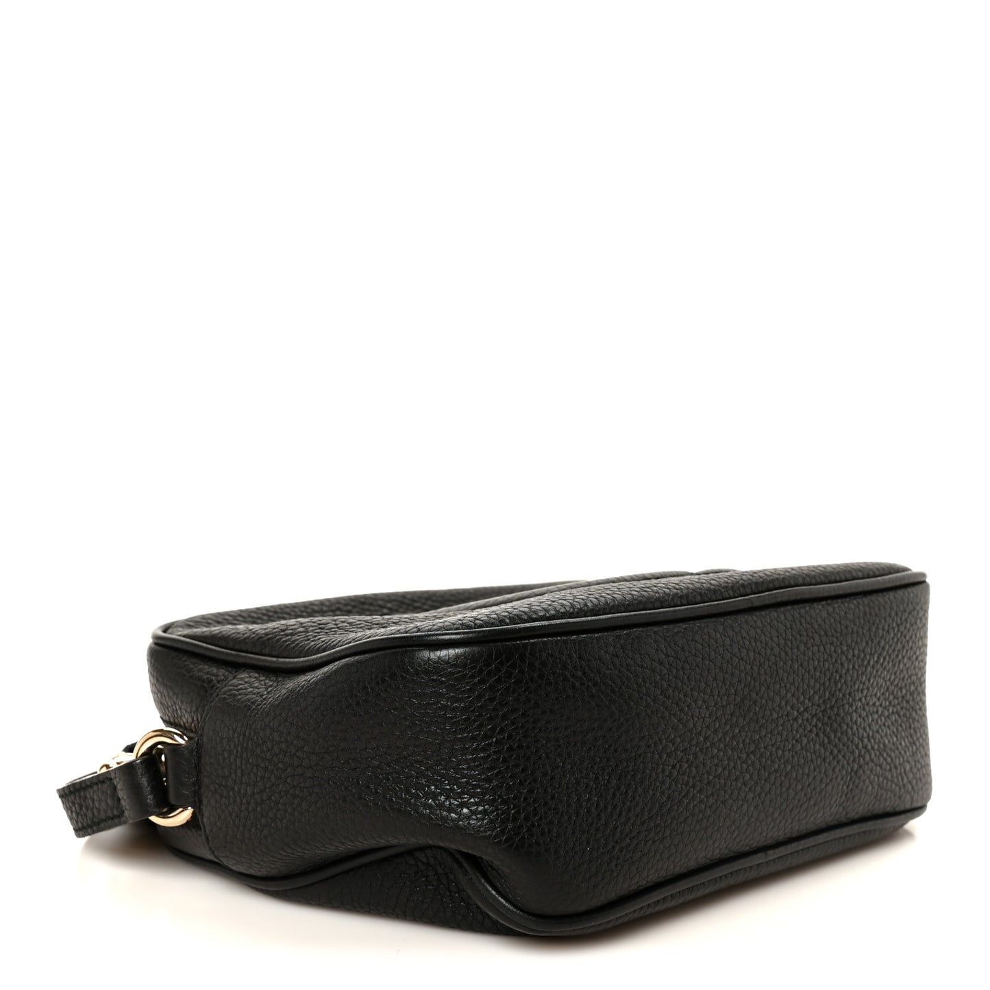 Pebbled Calfskin Small Soho Disco Bag Black